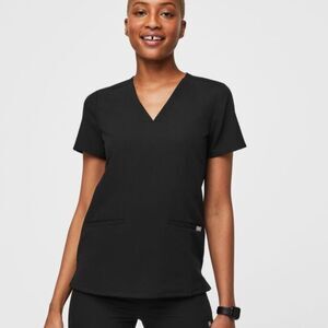 Figs two pocket scrub top casma M Medium black v neck